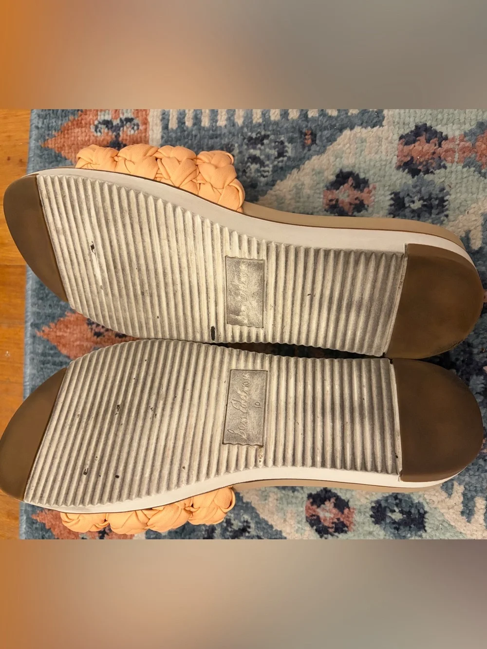 Sam Edelman Braided Peach Slide Sandals Beachy Coastal